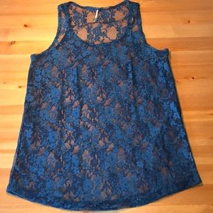 Robin K. Lace Sheer Tank Size M